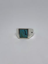 Square ring with stone