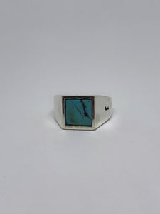 Square ring with stone