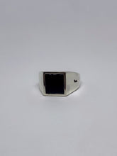 Square ring with stone