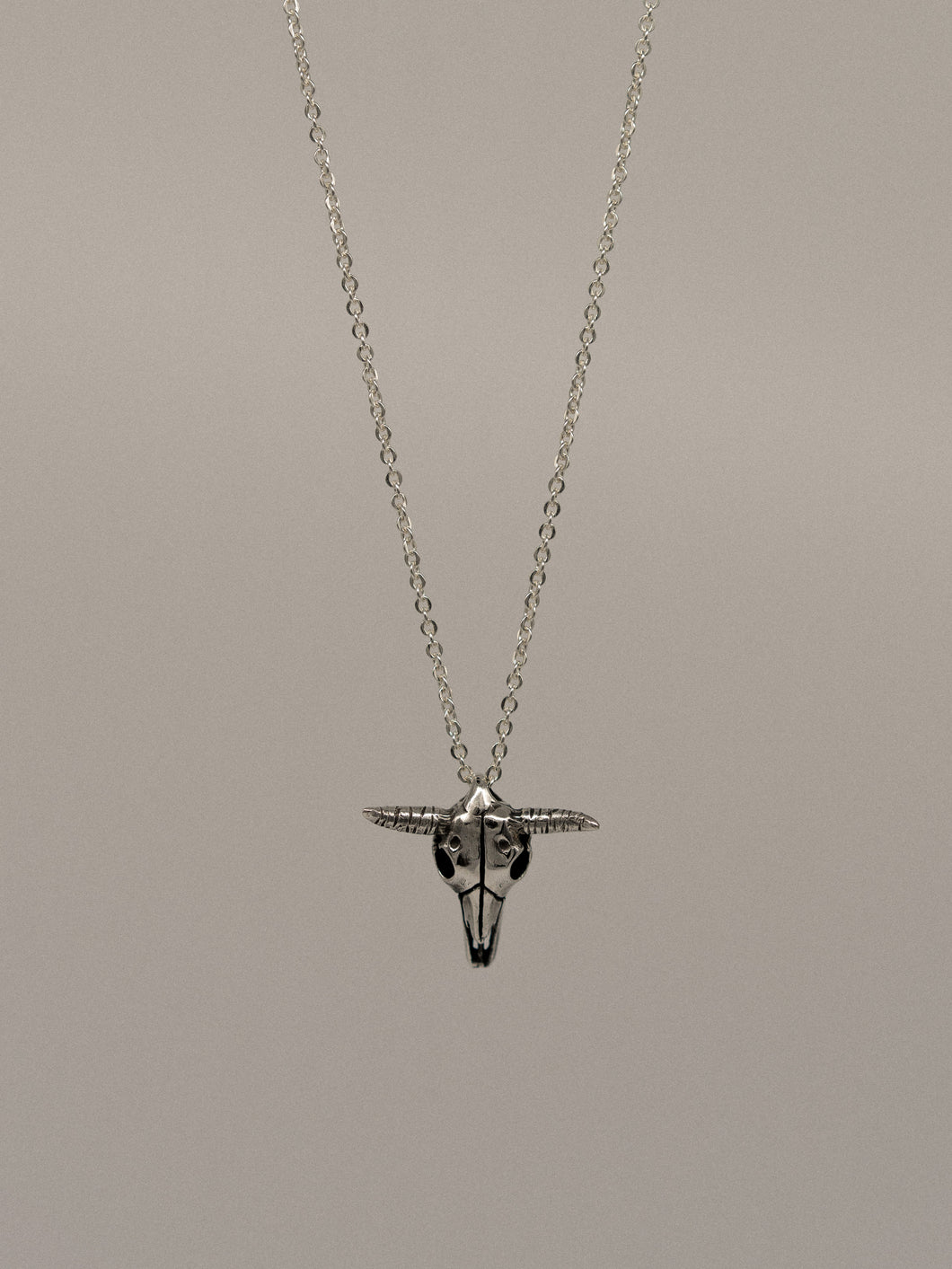 Bull Skull Pendant (With Chain)