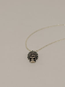 Aztec Skull Pendant (With Chain)